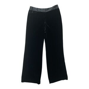 Ann Taylor Black Velvet Pantsuit with Wide-Leg Design